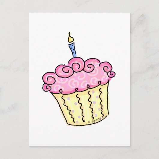 Cute Cupcake Briefkaart (Voorkant)