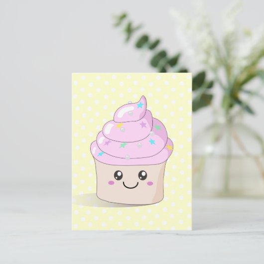Cute Cupcake Briefkaart (Staand voorkant)