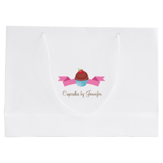 CUTE Cupcake Business Gift Bag Groot Cadeauzakje (Achterkant)