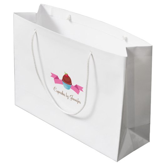 CUTE Cupcake Business Gift Bag Groot Cadeauzakje (Achterkant Gekanteld)