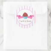 CUTE Cupcake Business Label Round Sticker (Tas)