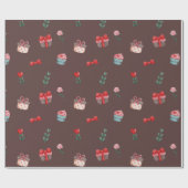 Cute cupcake cadeau Valentijnsdag Cadeaupapier (Vlak)