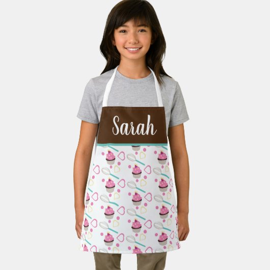 Cute Cupcake Chocolate Pink Whisk Kind Schort (Insitu)