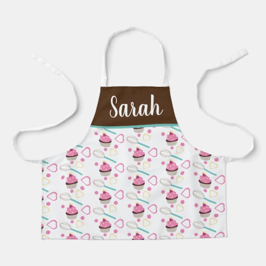 Cute Cupcake Chocolate Roze Gardeerkinderen Schort (Voorkant)