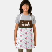 Cute Cupcake Chocolate Roze Gardeerkinderen Schort (Insitu)