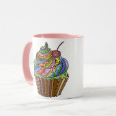 Cute Cupcake Coffee Mok (Voorkant links)