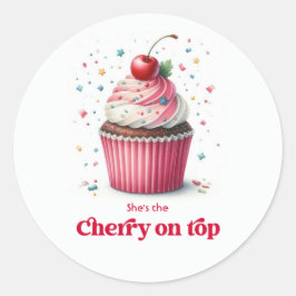 Cute Cupcake Design Kers Op Top Baby Shower Ronde Sticker