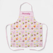 Cute Cupcake Dessert Pattern Women's Cooking Schort (Voorkant)