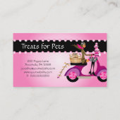 Cute Cupcake & Dogs Zebra Scooter Woman Visitekaartje (Achterkant)