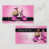 Cute Cupcake & Dogs Zebra Scooter Woman Visitekaartje (Voorkant / Achterkant)