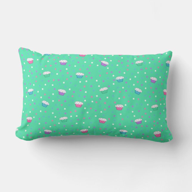 Cute Cupcake en Confetti Pillow Kussen (Voorkant)