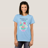 Cute Cupcake en Happy Ice Cream Birthday Girl T-shirt (Voorkant volledig)