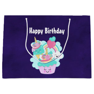 Cute Cupcake en Happy Ice Cream Birthday Groot Cadeauzakje