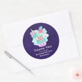 Cute Cupcake en Happy Ice Cream Birthday Ronde Sticker (Envelop)