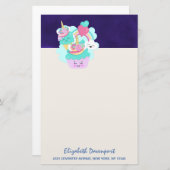 Cute Cupcake en Happy Ice Cream Briefpapier (Voorkant / Achterkant)