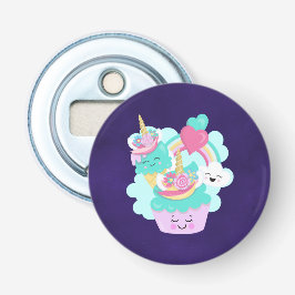 Cute Cupcake en Happy Ice Cream Button Flesopener