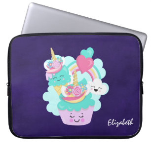 Cute Cupcake en Happy Ice Cream Laptop Sleeve