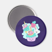Cute Cupcake en Happy Ice Cream Magneet (Voorkant / Achterkant)