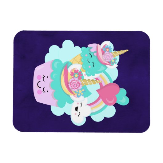 Cute Cupcake en Happy Ice Cream Magneet (Horizontaal)