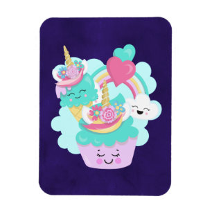 Cute Cupcake en Happy Ice Cream Magneet