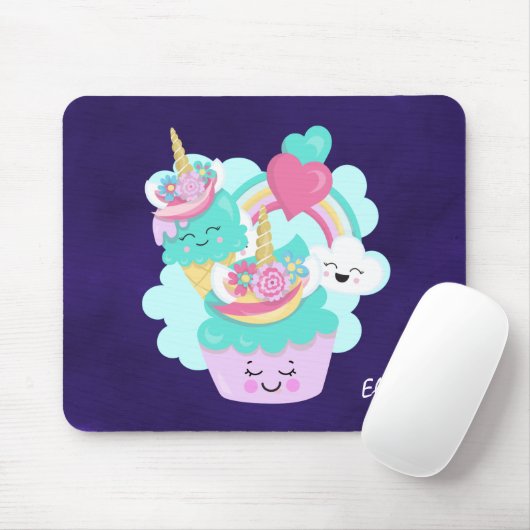 Cute Cupcake en Happy Ice Cream Muismat (Met muis)