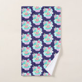 Cute Cupcake en Happy Ice Cream Pattern Bad Handdoek (Handdoek)