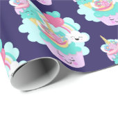 Cute Cupcake en Happy Ice Cream Pattern Cadeaupapier (Rol Hoek)