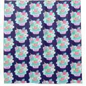 Cute Cupcake en Happy Ice Cream Pattern Douchegordijn (Voorkant)