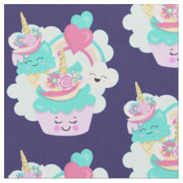 Cute Cupcake en Happy Ice Cream Pattern Stof