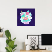 Cute Cupcake en Happy Ice Cream Poster (Thuiskantoor)
