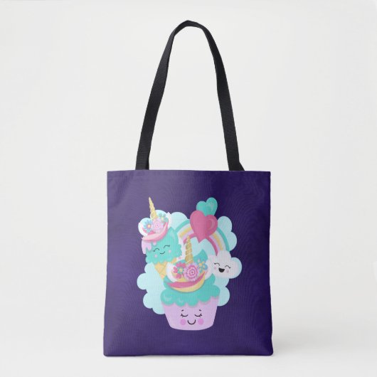 Cute Cupcake en Happy Ice Cream Tote Bag (Voorkant)