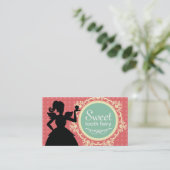 Cute Cupcake Girl Visitekaartjes (Staand voorkant)