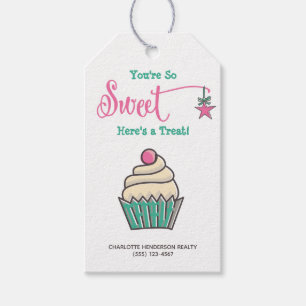 Cute Cupcake Hier is een Treat kerstcadeautags Cadeaulabel