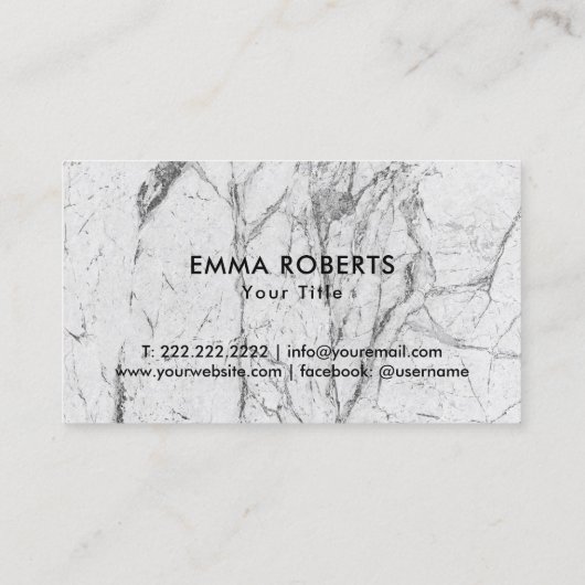 Cute Cupcake Home Bakery Moderne Marble Visitekaartje (Achterkant)