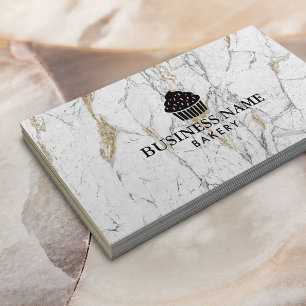 Cute Cupcake Home Bakery Moderne Marble Visitekaartje