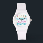 Cute Cupcake Horloge<br><div class="desc">Een  caketontwerp in roze en blauw. Ik heb OCD,  obsessieve cupcake-aandoening. Een geweldig cadeau voor een grappige bakker met een gevoel van humor.</div>