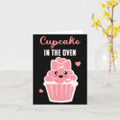 Cute Cupcake In The Oven Gender Reveal Baby Girl  Kaart (Gele Bloem)