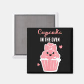 Cute Cupcake In The Oven Gender Reveal Baby Girl  Magneet (Voorkant / Achterkant)