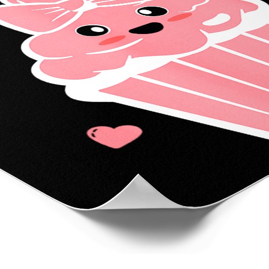 Cute Cupcake In The Oven Gender Reveal Baby Girl Poster (Hoek)