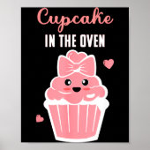 Cute Cupcake In The Oven Gender Reveal Baby Girl  Poster (Voorkant)