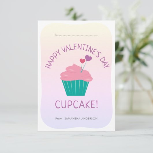 Cute Cupcake Kinder Classroom Valentijn (Staand voorkant)