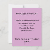 Cute Cupcake Kitty Cat Fairy Birthday Uitnodiging (Achterkant)