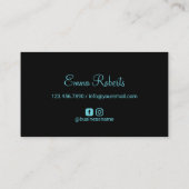 Cute Cupcake Logo Sweet Bakery Elegant Blauwgroen Visitekaartje (Achterkant)