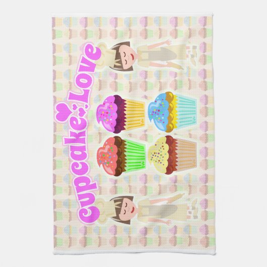 Cute Cupcake Love Chef Theedoek (Verticaal)