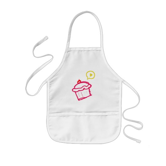 Cute Cupcake Love Kinder Aprons Schort (Voorkant)