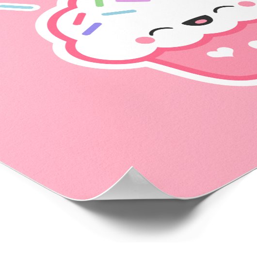 Cute Cupcake met Sprinkles Poster (Hoek)