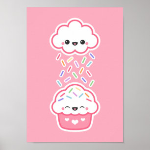 Cute Cupcake met Sprinkles Poster