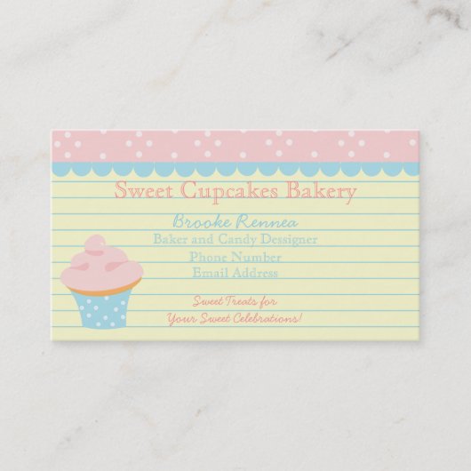 Cute Cupcake met Stippen! Afsprakenkaartje (Voorkant)