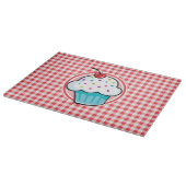 Cute Cupcake op Red en White Gingham Snijplank (Hoek)