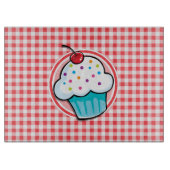 Cute Cupcake op Red en White Gingham Snijplank (Voorkant)